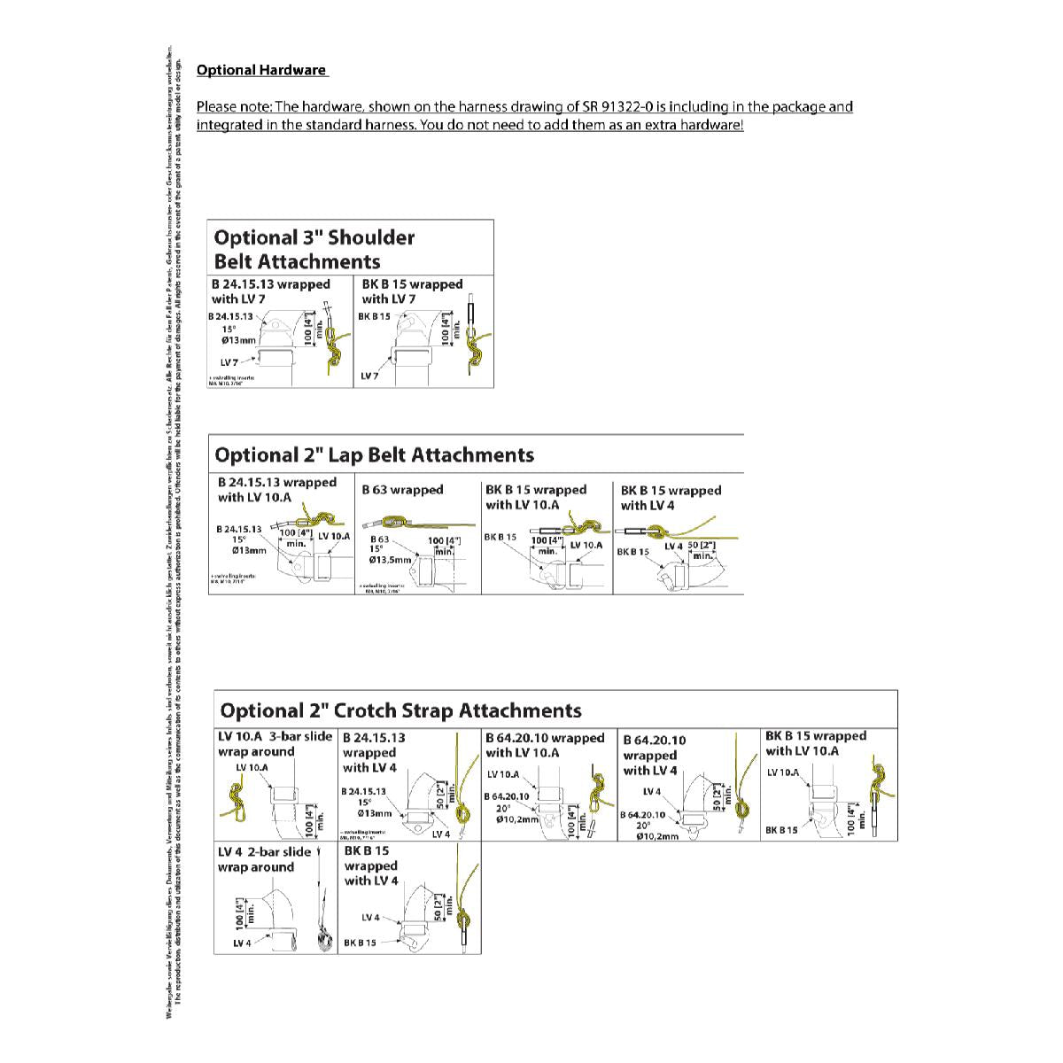 Optional Belt Hardware (Not Included)