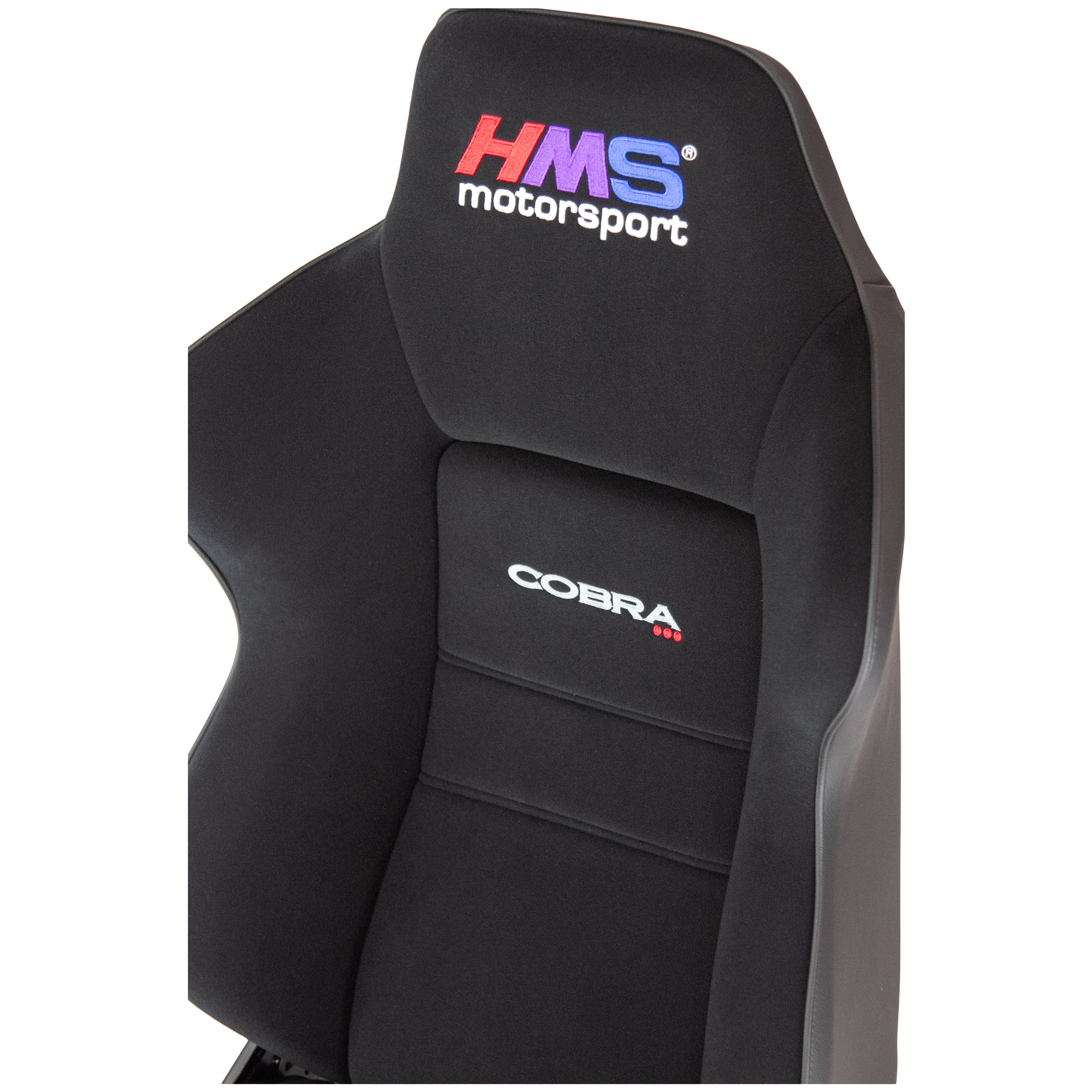Cobra Daytona SIM Seat- HMS Exclusive- Black Nylon and Vinyl- Adjustable Backrest