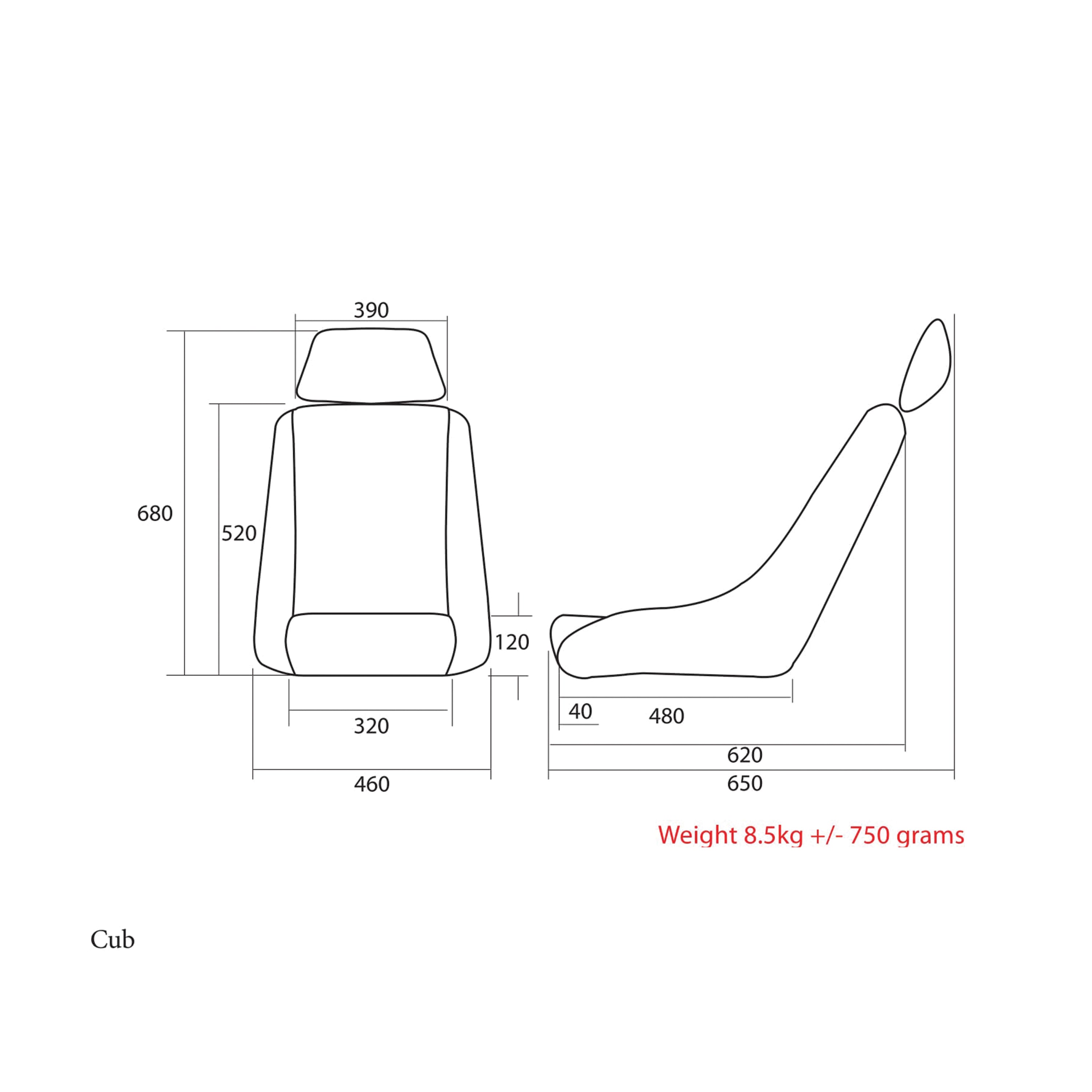 Cub Seat Measurements