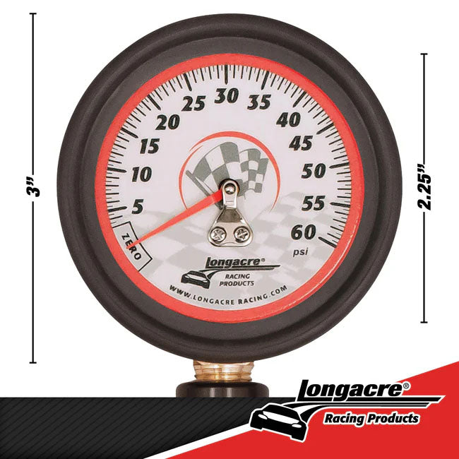 Longacre Deluxe 2.5" Analog Tire Pressure Gauge