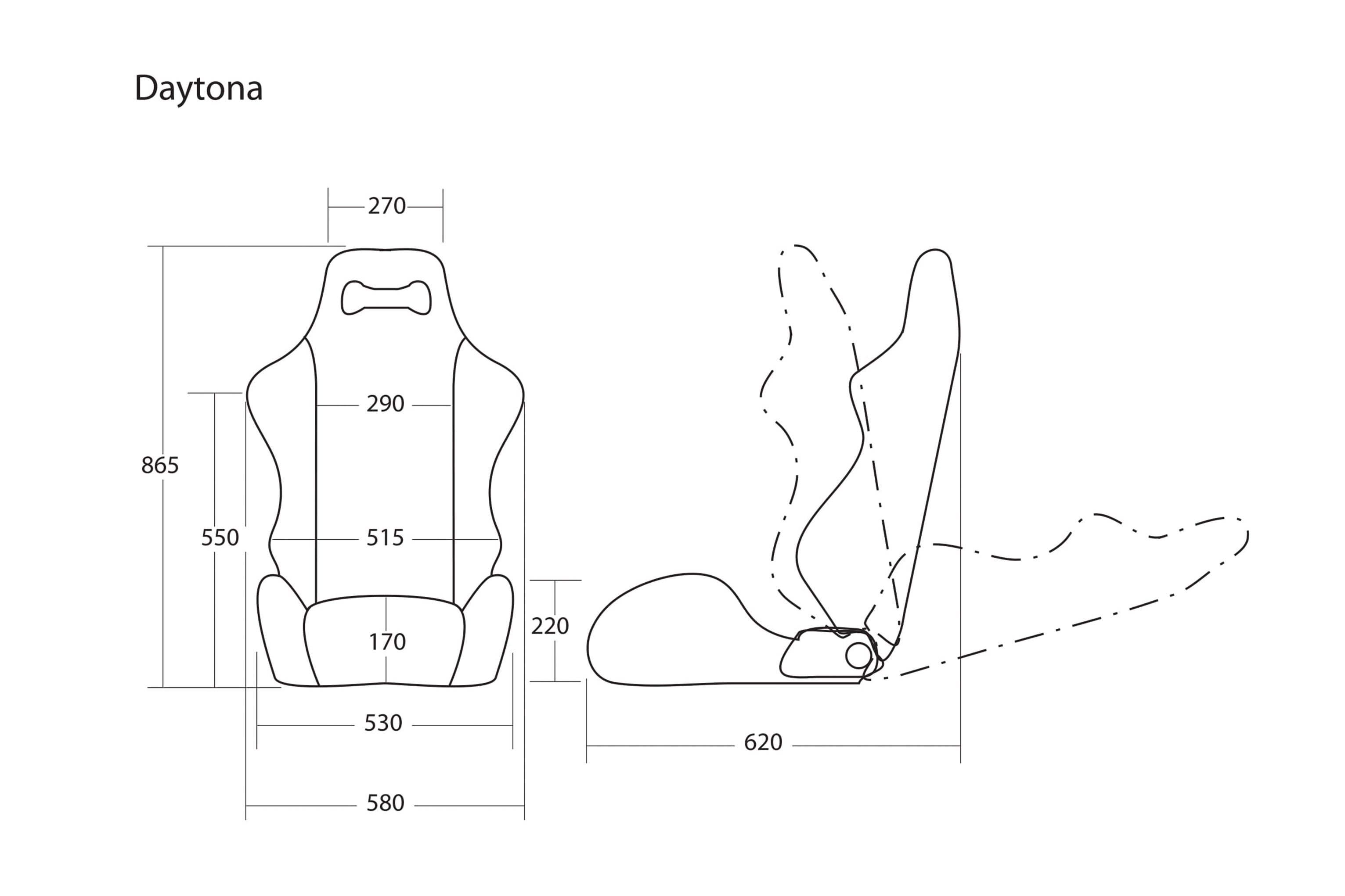 Cobra Daytona Reclining Seat- Black Spacer Fabric- integrated 6-point sub strap